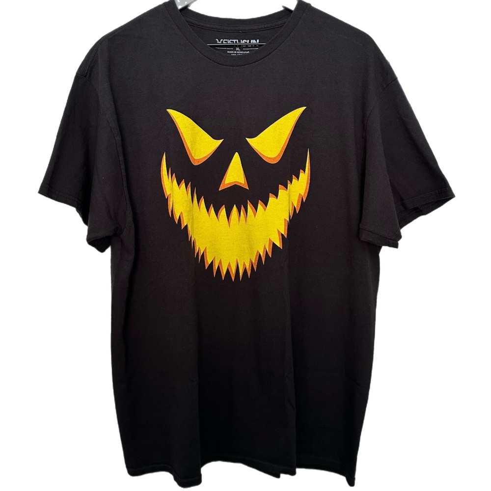 Fifth Sun Black with Yellow Orange Halloween Face Graphic T-shirt